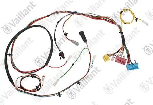 Vaillant Kabelbaum mit mehreren farbigen Leitungen und Steckanschlüssen, geeignet für elektrische Verbindungen in Heizsystemen.